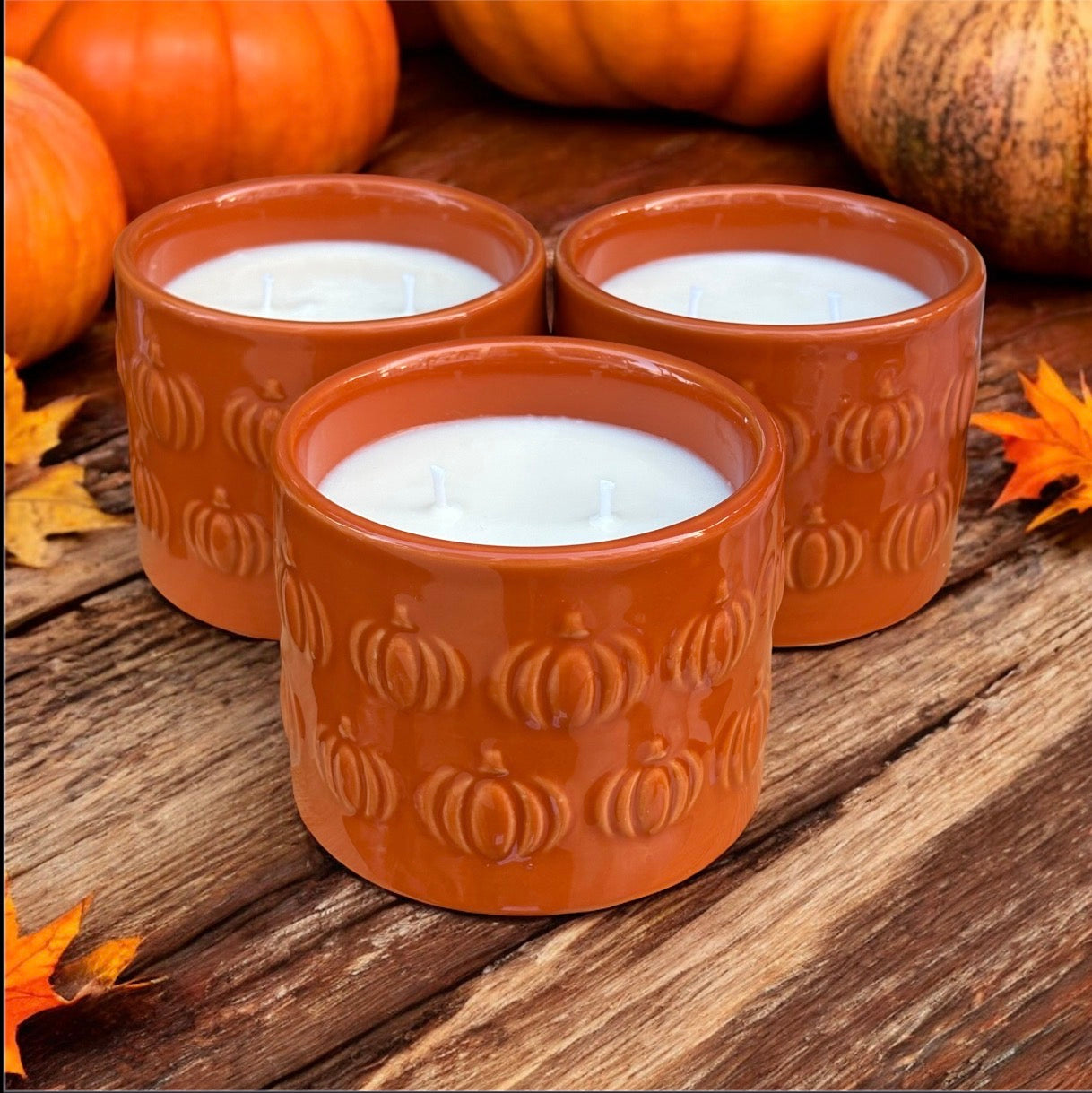 Elegant Pumpkin Ceramic Jar Candle