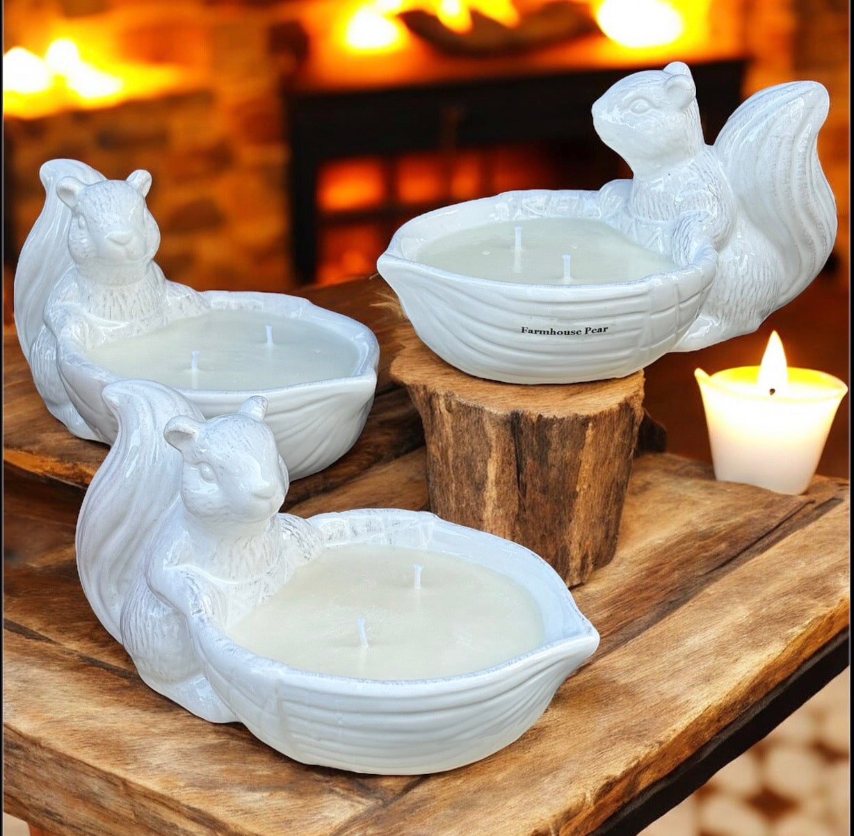 Squirrel Ceramic Jar Soy Candle