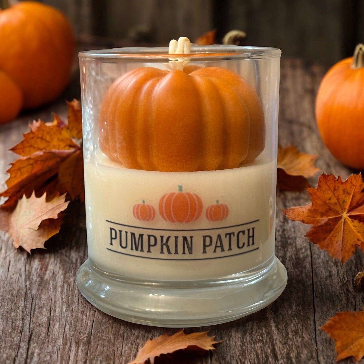 Pumpkin Soy Wax Candle with Pumpkin Wax Embed