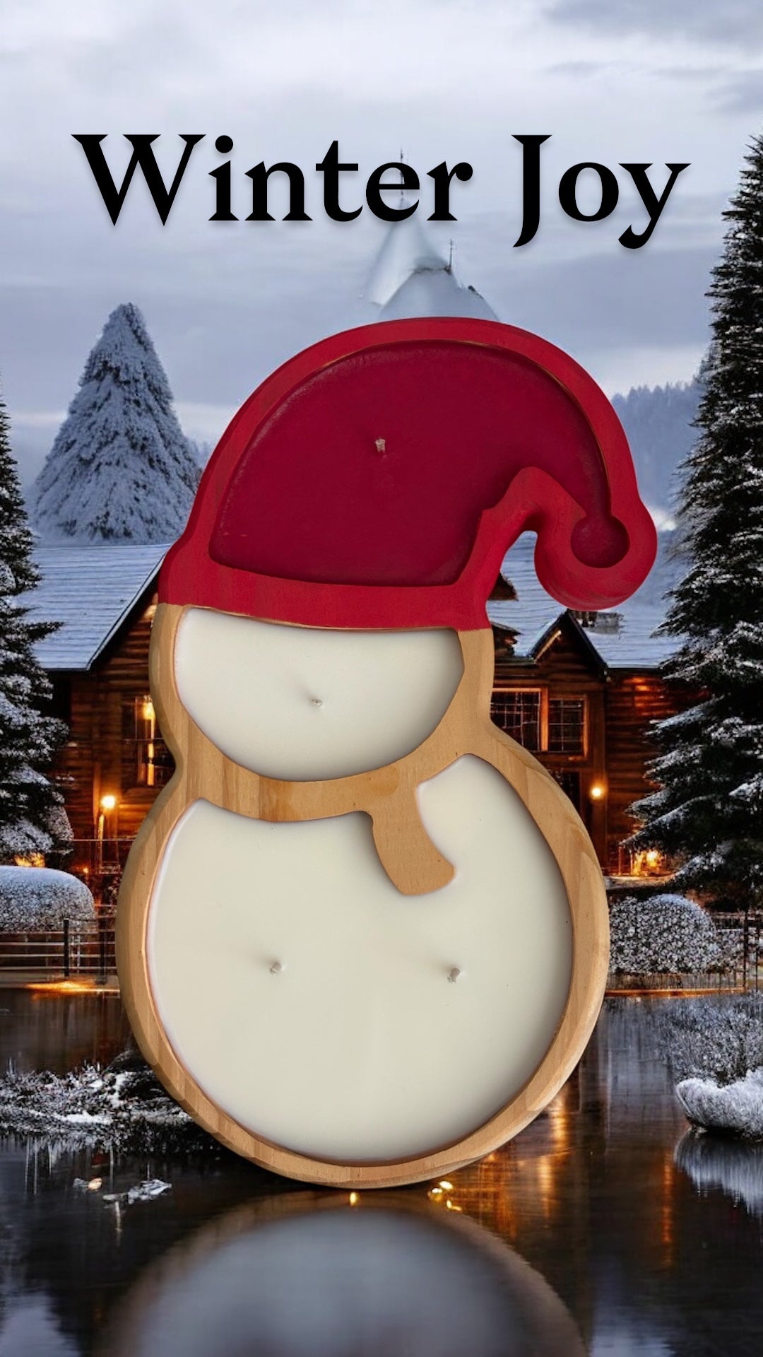 Wooden Snowman Soy Wax Candle