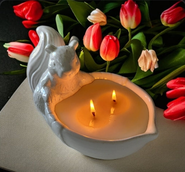 Squirrel Ceramic Jar Soy Candle