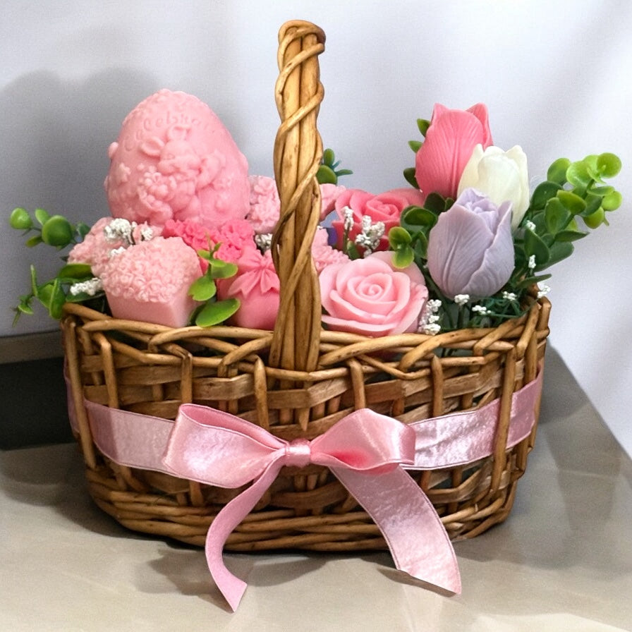 Bouquet Soy Wax Candles/Wax Melts In Gift Basket