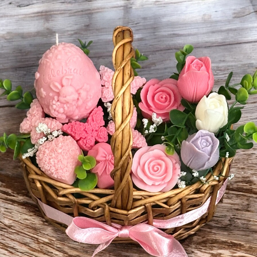 Bouquet Soy Wax Candles/Wax Melts In Gift Basket