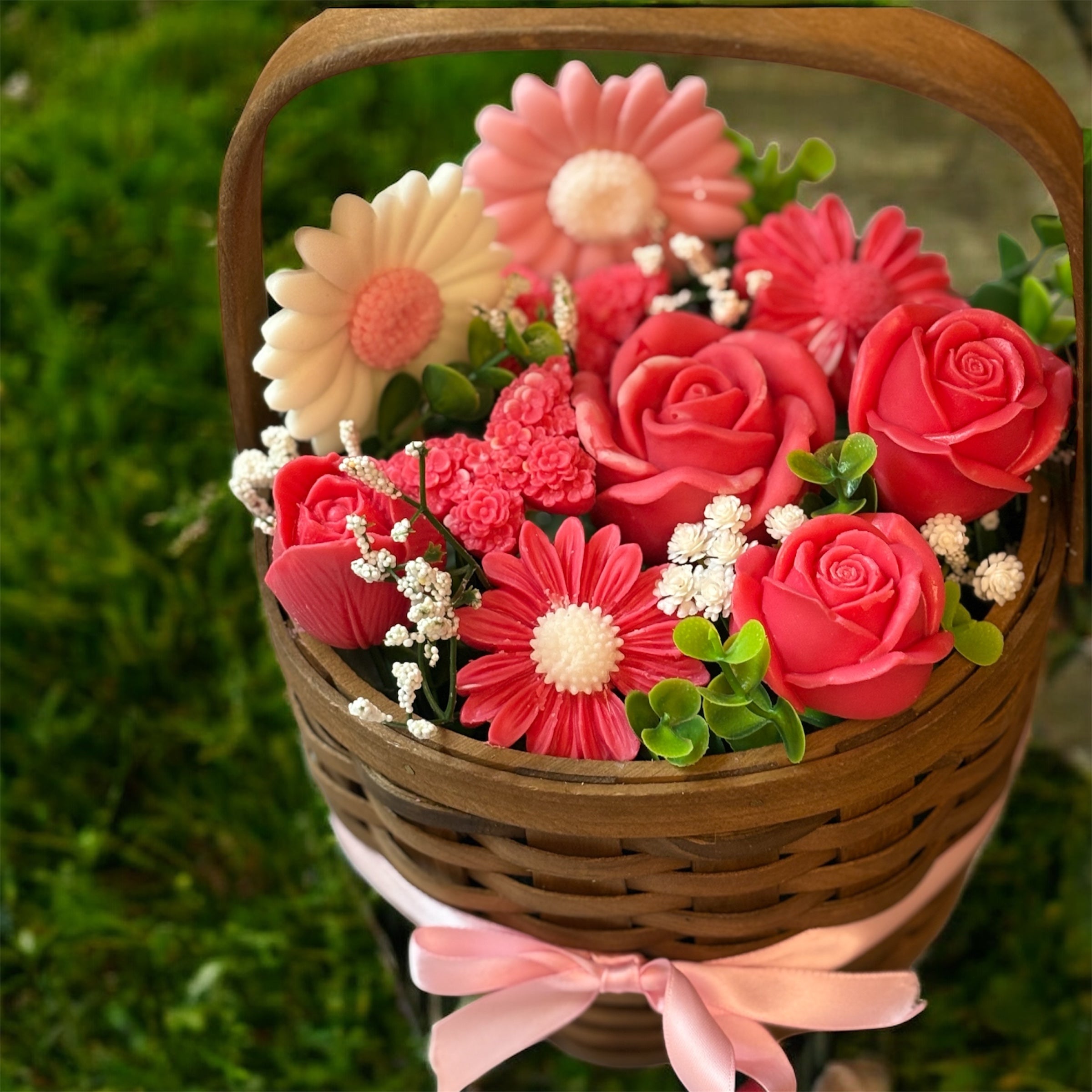 Bouquet Soy Wax Candles/Wax Melts In Gift Basket