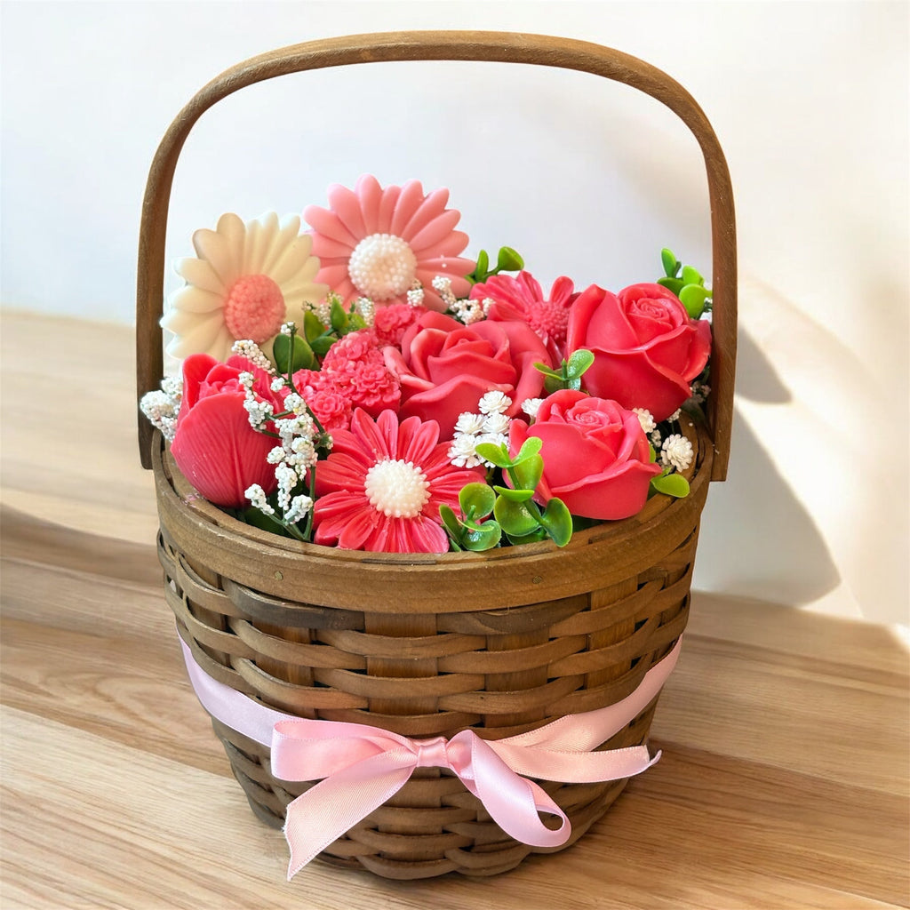 Bouquet Soy Wax Candles/Wax Melts In Gift Basket