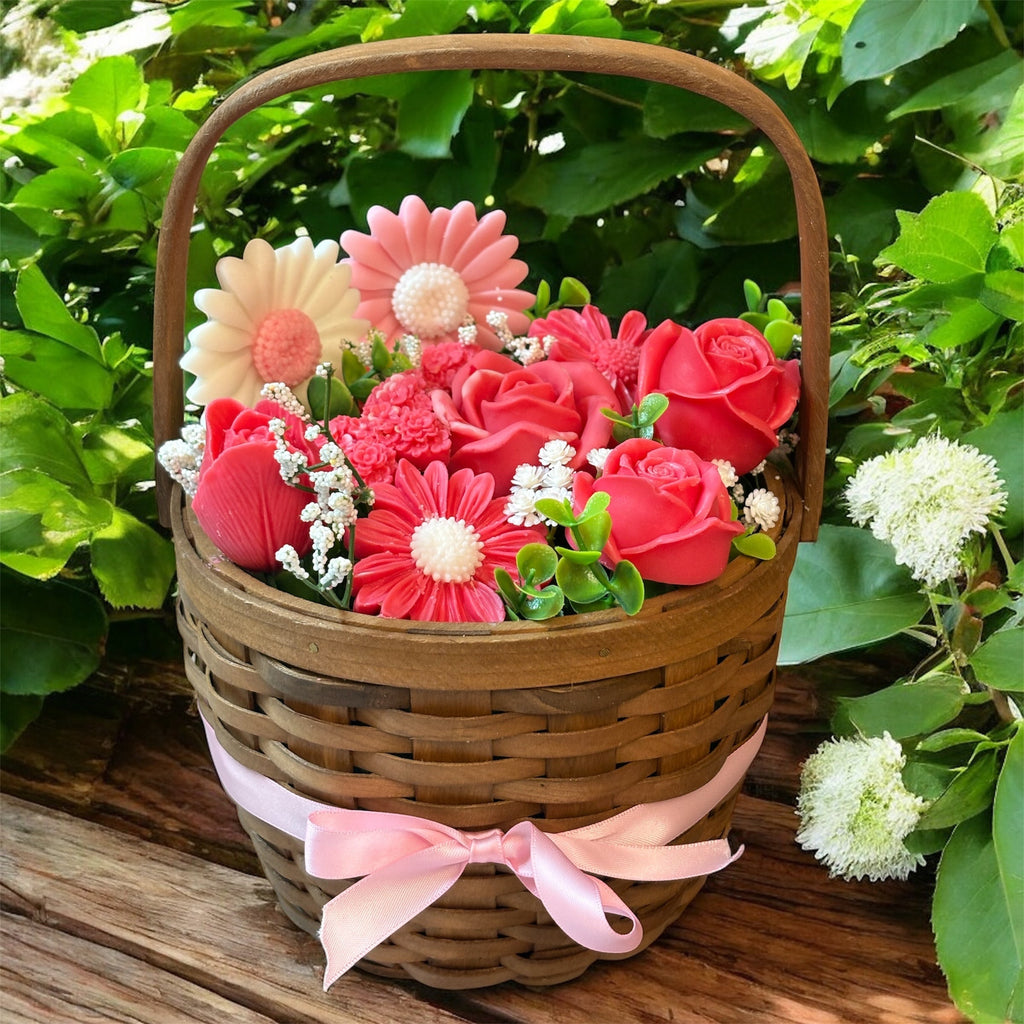 Bouquet Soy Wax Candles/Wax Melts In Gift Basket