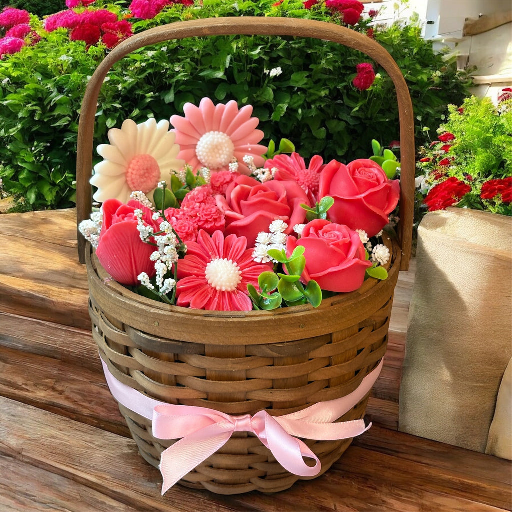 Bouquet Soy Wax Candles/Wax Melts In Gift Basket