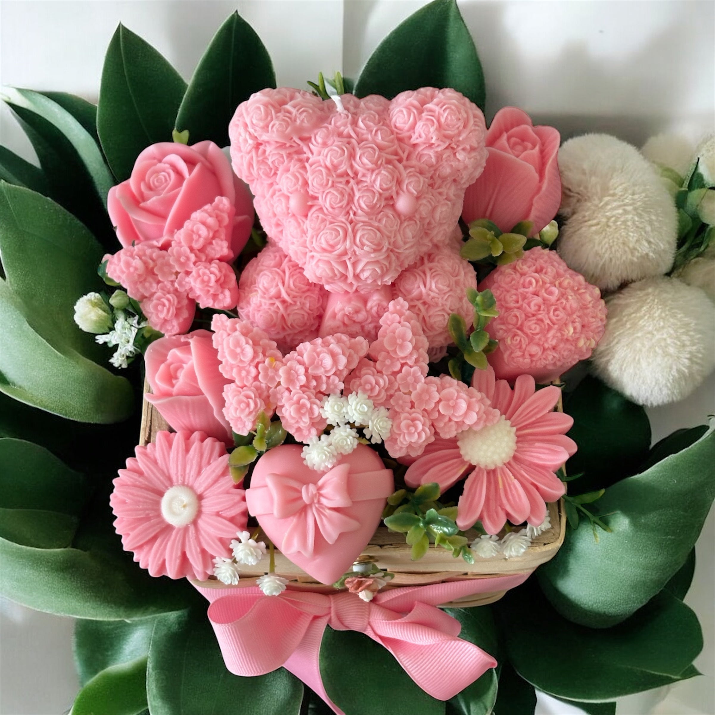 Bouquet Soy Wax Candles/Wax Melts In Gift Basket