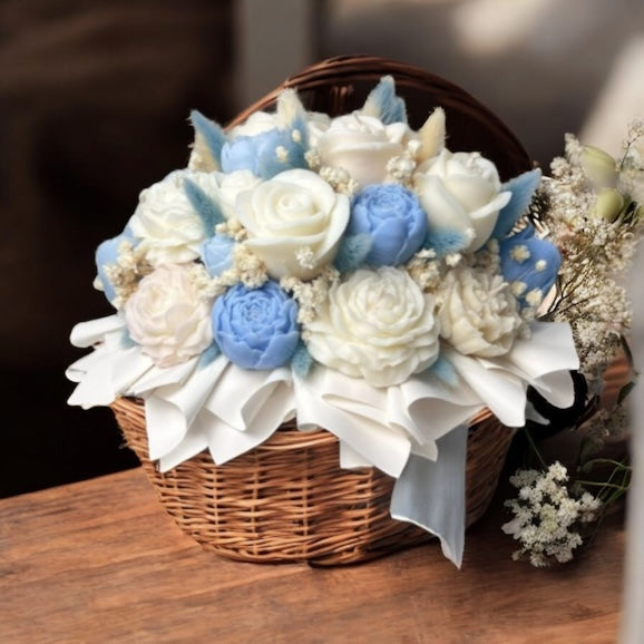 Bouquet Soy Wax Candles/Wax Melts In Gift Basket