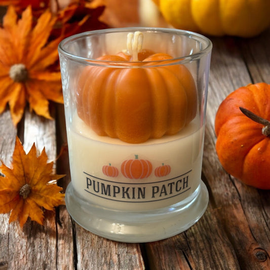 Pumpkin Soy Wax Candle with Pumpkin Wax Embed