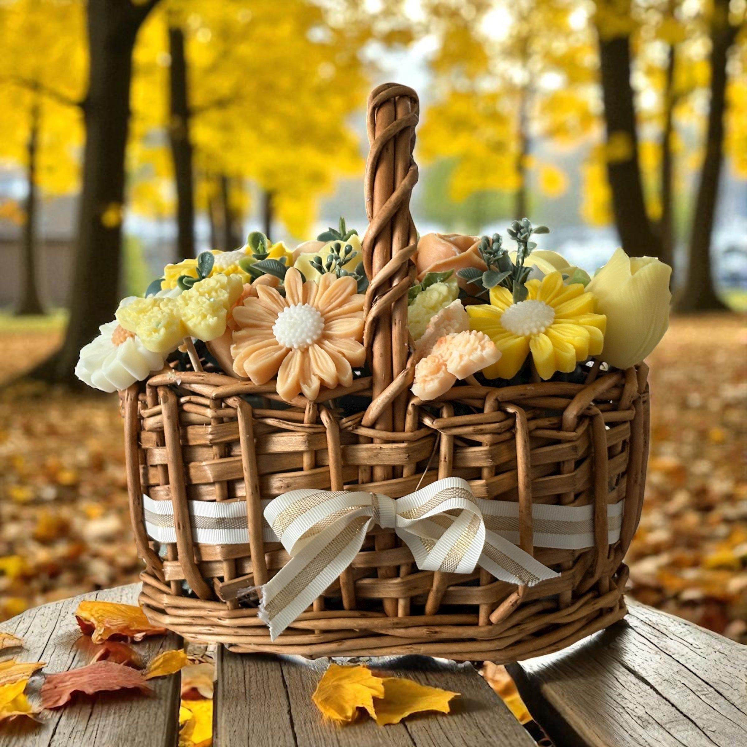 Bouquet Soy Wax Candles/Wax Melts In Gift Basket