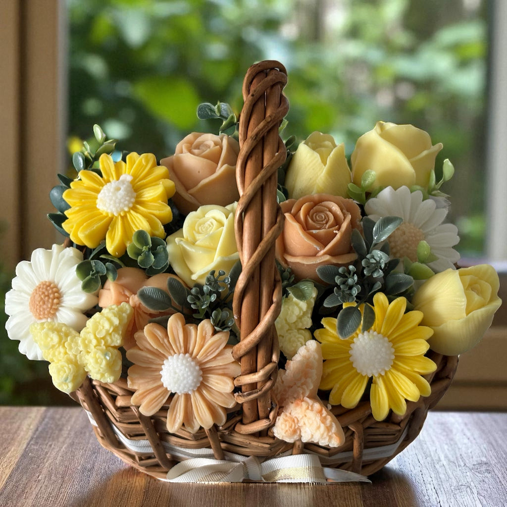 Bouquet Soy Wax Candles/Wax Melts In Gift Basket