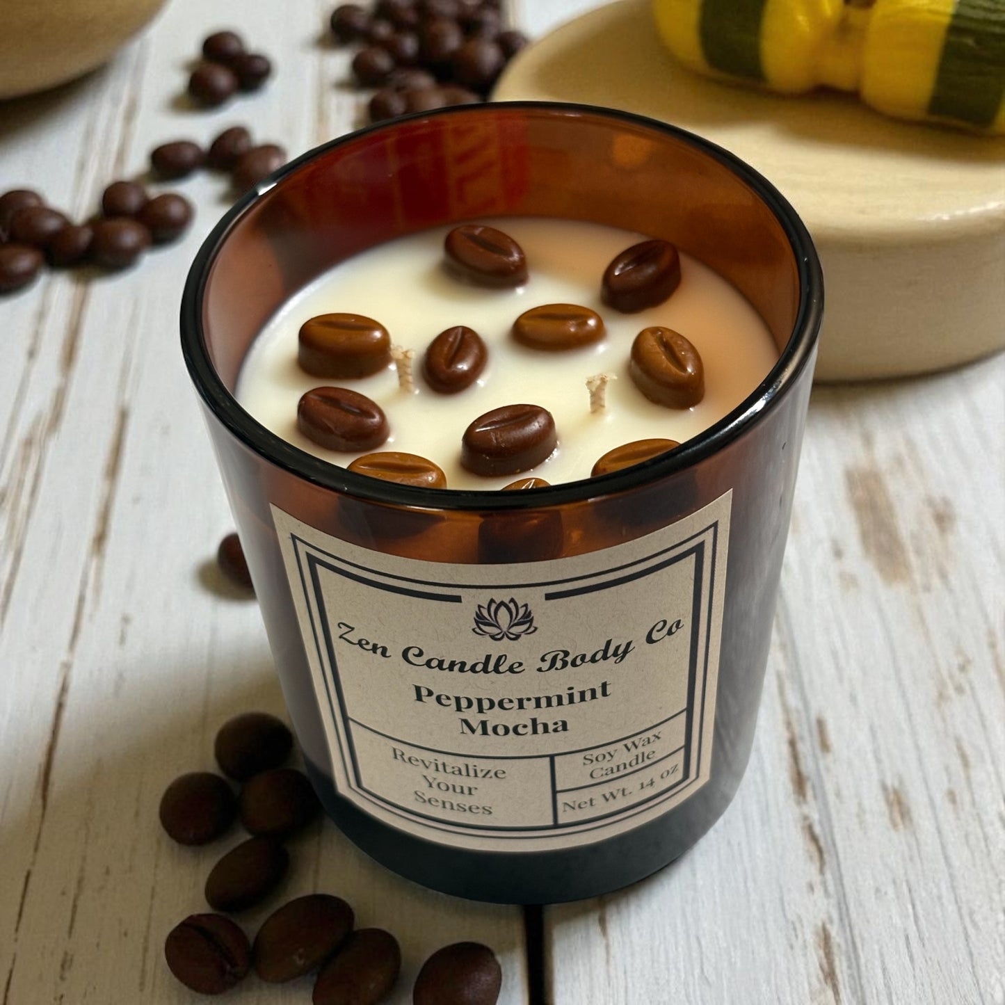 Coffee House Soy Wax Candle with Coffee Bean Topping